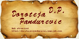 Doroteja Pandurević vizit kartica